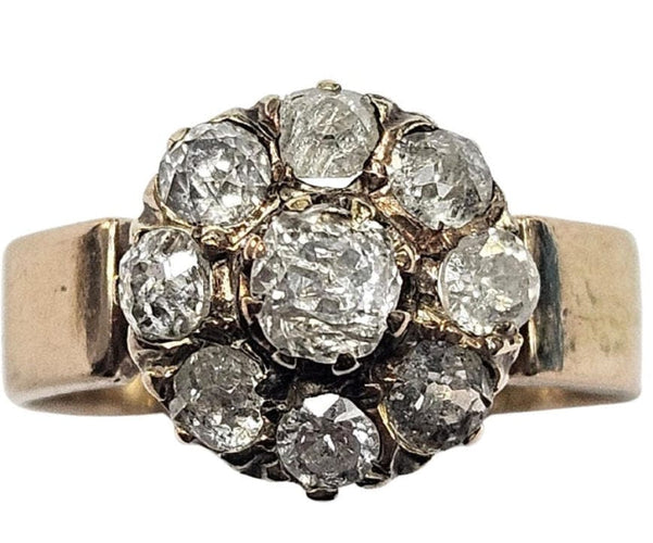 Bague 49 Bague grappe espagnole, XIXe siècle, or jaune, diamant taille ancienne 58 Facettes Q405B