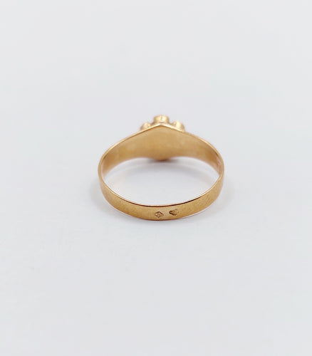 Bague 46 Petite bague marguerite antique or rose perles (circa 1900) 58 Facettes A06298
