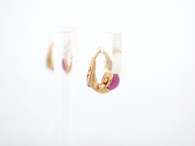 Boucles d'oreilles boucles d'oreilles POMELLATO m'ama non m'ama or rose grenat diamants 58 Facettes 266327