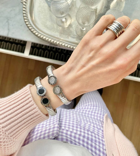 Bracelet Bracelet BVLGARI en acier et diamants 58 Facettes