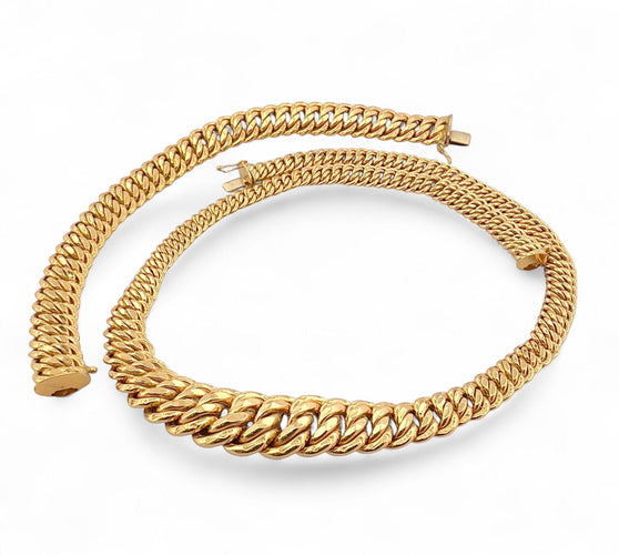 Collier Collier et bracelet maille américaine en or jaune 58 Facettes