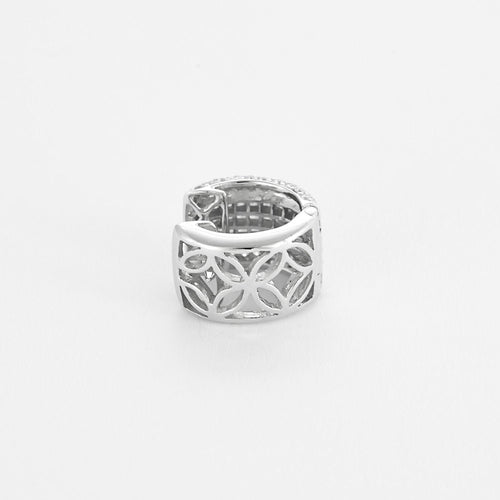 Boucles d'oreilles Boucles d'oreilles créoles or blanc et diamants 58 Facettes