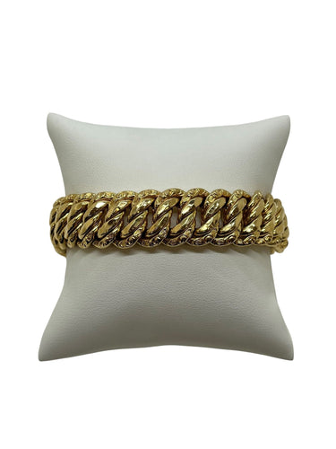 Bracelet grande maille américaine or jaune