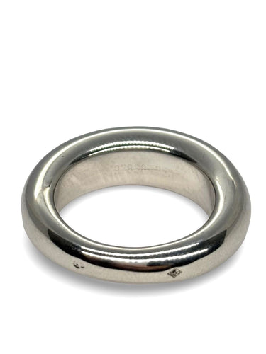 Bague 53 Chaumet - Bague Jonc or blanc et saphir vert 58 Facettes 900