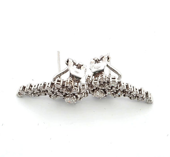 Boucles d'oreilles Orecchini en or blanc 18 kt et diamants 58 Facettes