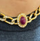 Collier Collier CARTIER vintage en or 18 carats , diamants et rubis cabochon 58 Facettes