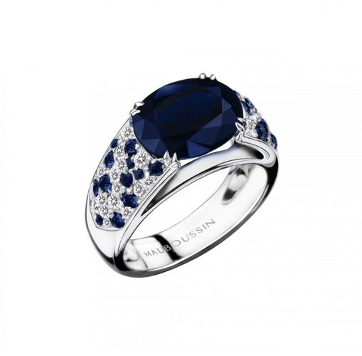 Bague 49 Bague Mauboussin Nuit d’amour , or blanc saphir et diamants 58 Facettes