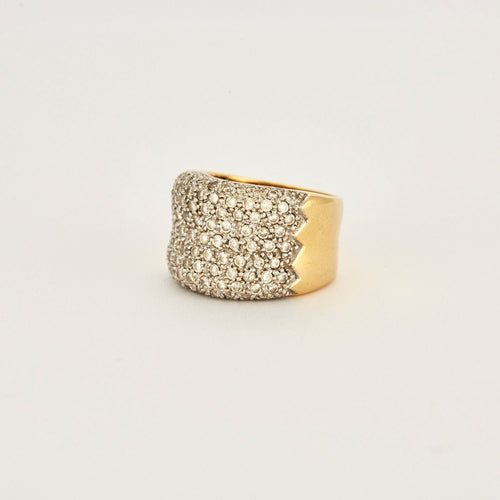 Bague 56 Bague large pavage Diamants 58 Facettes