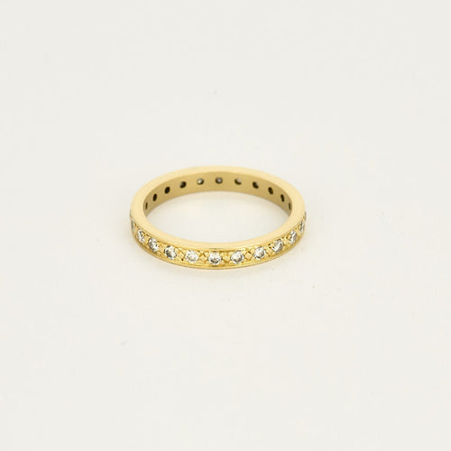 Bague 58,5 Alliance américaine en or jaune et diamants 58 Facettes TOU1500X4