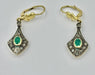 Boucles d'oreilles Boucles d’oreilles or jaune, platine, émeraude, diamants 58 Facettes