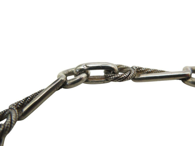 Collier collier sautoir HERMES de percin chaine cordage marin en argent 58 Facettes 267985