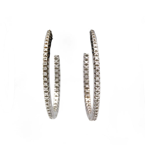 Boucles d'oreilles Boucles d'oreilles - Or blanc & Diamants 58 Facettes 250194R