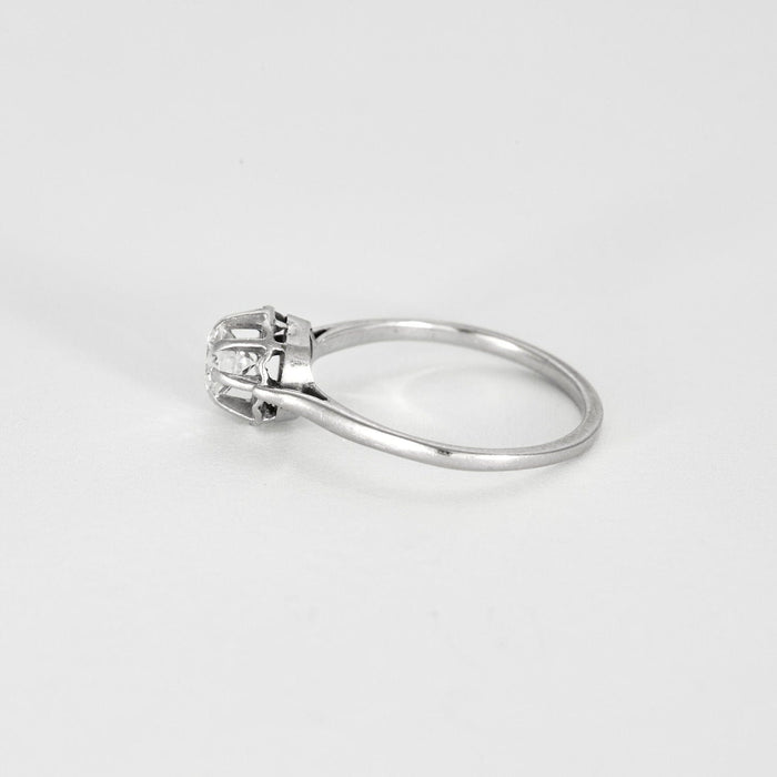 Bague 59 Bague Solitaire Diamant 0,60ct or blanc et platine 58 Facettes GU150