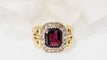 Bague 50 Bague En Or Jaune, Grenat Et diamants taille rose 58 Facettes 30602
