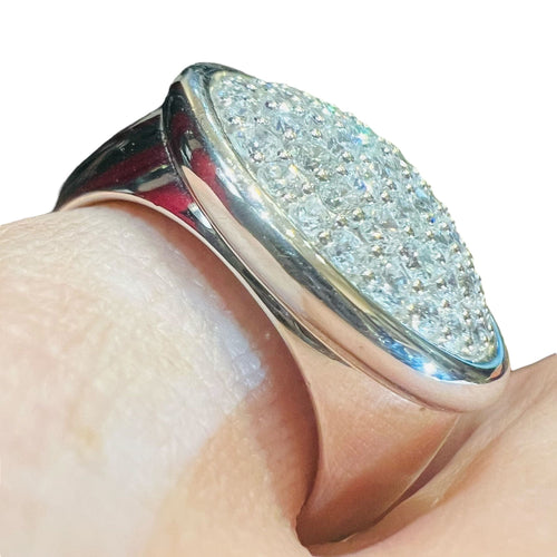 Bague 54.5 Bague or blanc diamants 2.15 cts 58 Facettes 7409 A