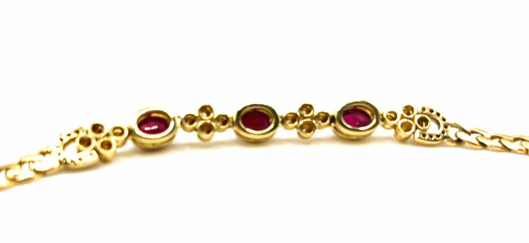 Bracelet Bracelet Rubis cabochons et diamants 58 Facettes