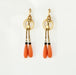 Boucles d'oreilles Boucles d'oreilles Napoléon III corail perles onyx 58 Facettes