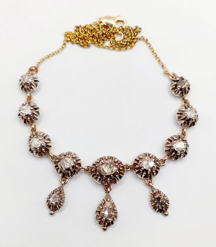 Collier Collier victorien or, argent et diamants 58 Facettes A05344