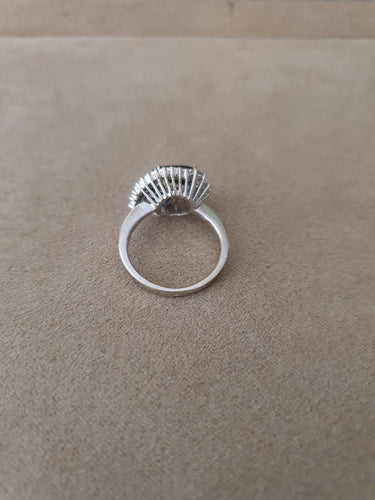 Bague 56 Bague Or Blanc Saphirs Diamants 58 Facettes 1