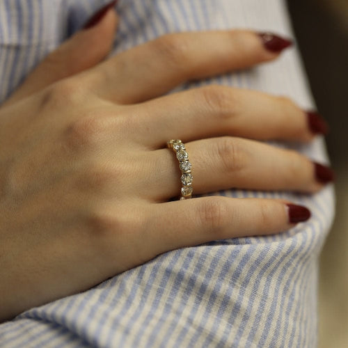 Bague 50 Alliance diamants en or jaune 18 Cts - 3,30 Cts - Taille 50 58 Facettes FB09866