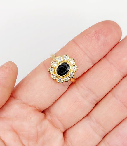 Bague 58 Bague marguerite art déco or saphir et diamants 58 Facettes A03969