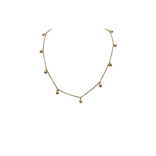 Collier Collier or jaune 18 carats serti de billes d’or 58 Facettes