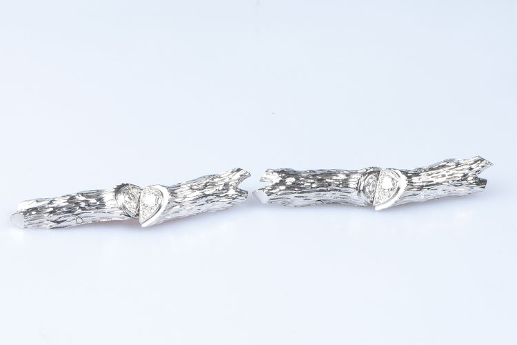 Boutons de manchette Boutons de manchette diamant en or blanc 18 carats 58 Facettes BM-77-90