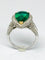 Bague 53 Bague moderne en or jaune avec émeraude naturelle en forme de poire et diamants 58 Facettes E19
