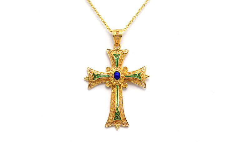 Pendentif Pendentif contemporain or jaune serti d'émail 58 Facettes 22833