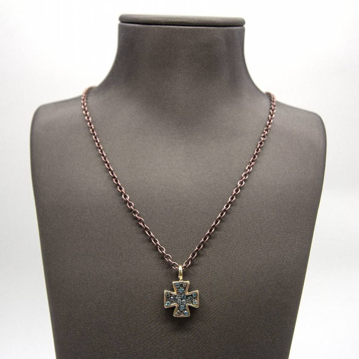 Collier croix de topazes