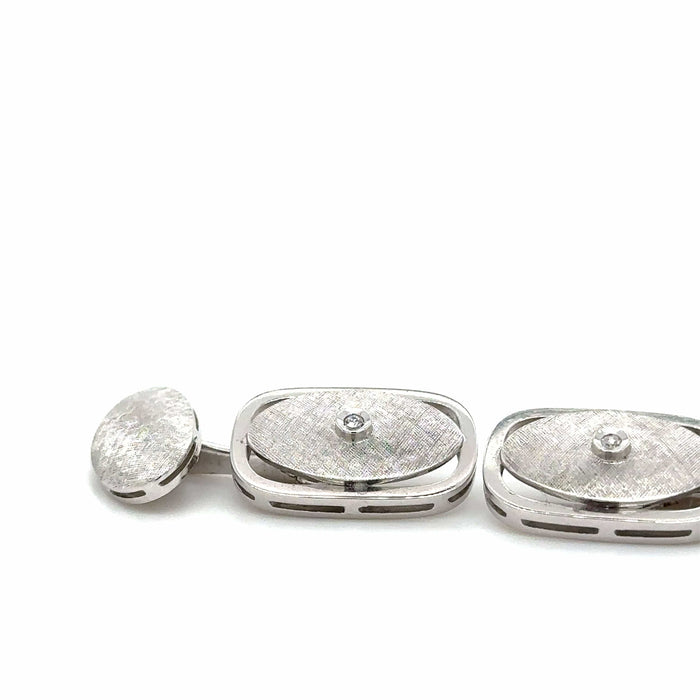 Boutons de manchette Boutons de Manchettes Or Blanc - Diamant 58 Facettes RÉF 1050/14