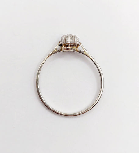 Bague 51 Bague solitaire art deco or blanc 18k diamant taille ancienne 58 Facettes A05998