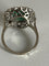 Bague 53 Bague Fleur Platine Or Gris Emeraude Diamants 58 Facettes LOT 6276