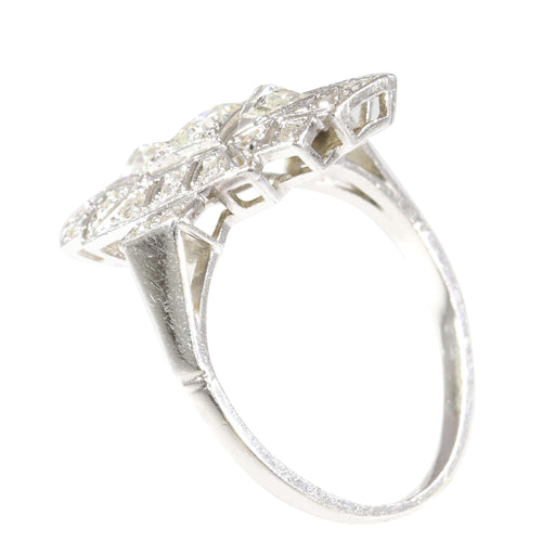 Bague 56 Allure Vintage : Bague en diamant Art Déco des années 1950 58 Facettes 24002-0086