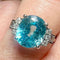Bague 53 Bague zircon bleu naturel diamants 58 Facettes 7850 A