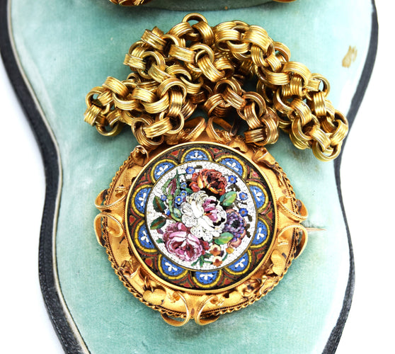 Collier PARRURE Collier, pendentif-broche, bracelet en or jaune 58 Facettes