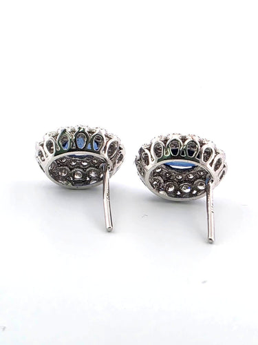 2021 P - Orecchini con zaffiri e diamanti en or blanc 18k 58 Facettes