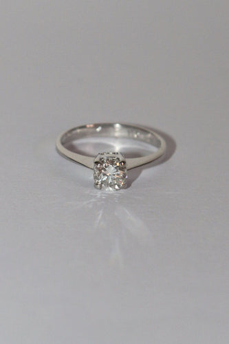 Bague Solitaire Sur Or Blanc 0.53 ct