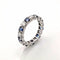 Bague 50 Alliance américaine Or blanc Diamants et Saphirs 58 Facettes