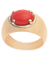 Bague Or jaune 18K Corail cabochon rouge