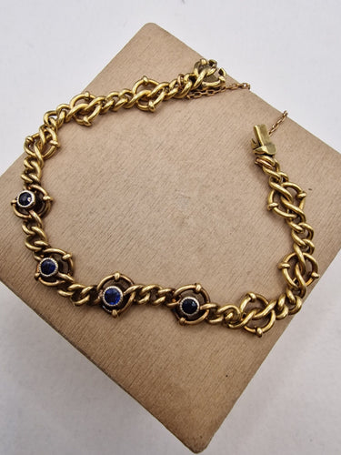 Bracelet Bracelet vintage saphirs 0,60 ct environ en or jaune 18k des années 1960 58 Facettes