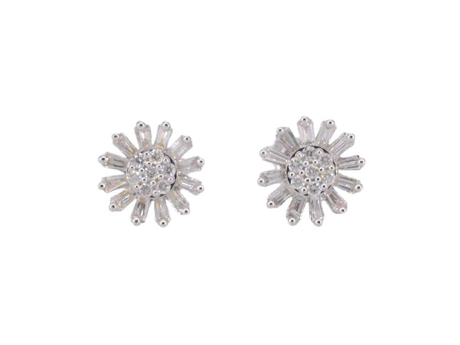 Boucles d'oreilles Boucles d'oreilles en or blanc avec diamants naturels 58 Facettes 2220