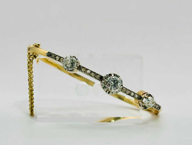 Bracelet Bracelet en or jaune avec diamants anciens 58 Facettes 50269