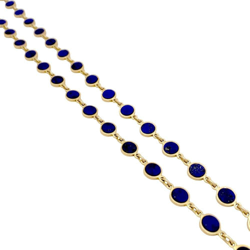 Collier Sautoir or jaune et lapis-lazuli. 58 Facettes 35078