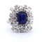 Bague Bague en or blanc 18 carats avec saphir et diamants 58 Facettes