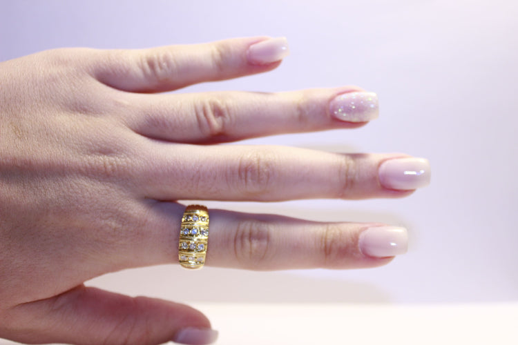 Bague 55 Bague Or jaune Diamants 58 Facettes