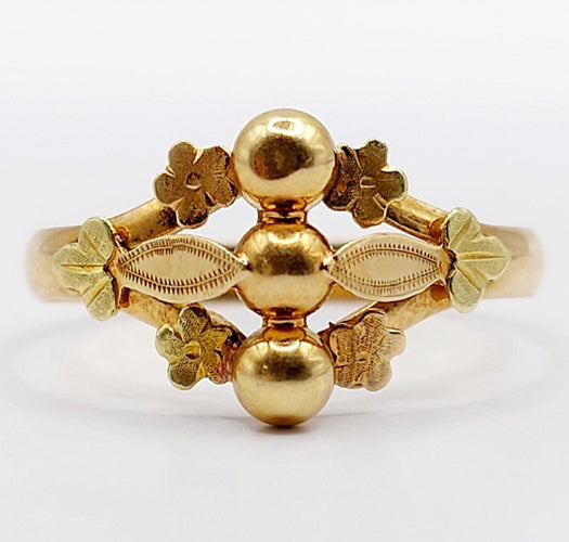 Bague 57 Bague victorienne ciselée or rose et or jaune (circa 1880) 58 Facettes A05338