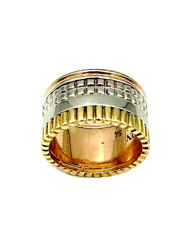 Bague 54 BOUCHERON - Collection "Quatre", bague 3 ors (rose, blanc et jaune) 58 Facettes