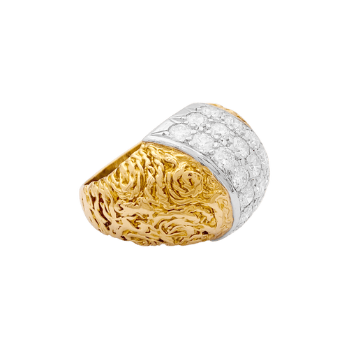 Bague 51 Bague deux tons d'or et diamants. 58 Facettes 34693