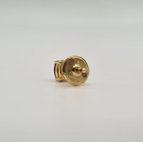 Boucles d'oreilles Boucles d’oreilles or jaune 18 carats serties de rubis ovale 58 Facettes